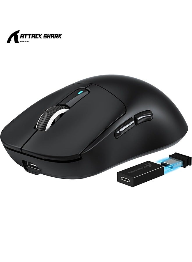 هجوم القرش ماوس قيمنق،X3PRO ماوس ألعاب لاسلكي خفيف الوزن مع وضع ثلاثي (سلكي / 2.4 جيجا هرتز / بت) ، مستشعر بصري باو 3395 ، 26 كيلو نقطة في البوصة ، بطارية طويلة ، أزرار قابلة للبرمجة لـ وين 11 / إكس بوكس / بس / ماك (أسود) - Image 1